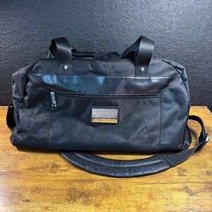 LIFETIME Duffle Bag Black Nylon Carry On Weekender Travel Bag